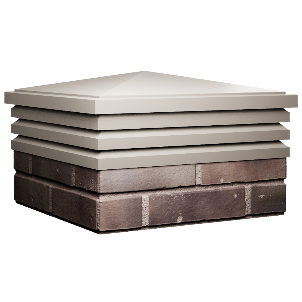 Колпак Zking Бона ХайТек Бежевый на столб 2х2 кирпича (513х513мм) в Волхове фото