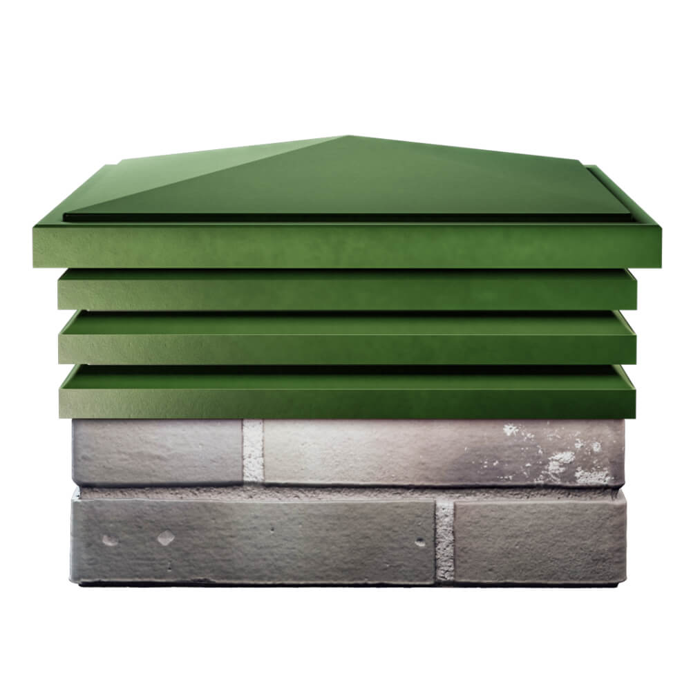 Колпак Zking Бона ХайТек Зеленый на столб 1.5х1.5 кирпича (385х385мм) Волхов фото