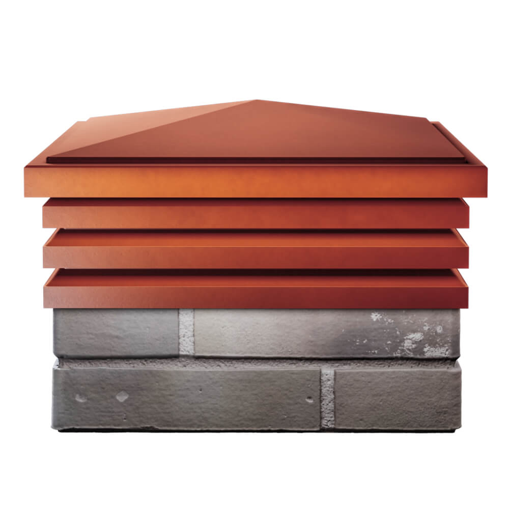 Колпак Zking Бона ХайТек Красный на столб 1.5х1.5 кирпича (385х385мм) Волхов фото