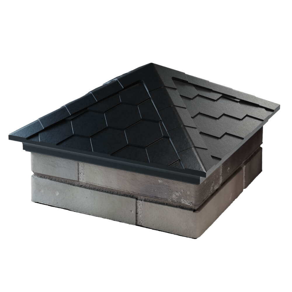 Колпак Zking Эверест Черный на столб 1.5х1.5 кирпича (390х390мм) в Волхове фото