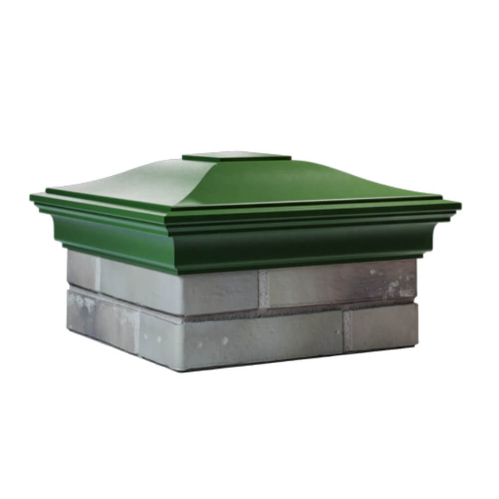 Колпак Zking Монблан Зеленый на столб 1.5х1.5 еврокирпича 0.7НФ (355х355мм) в Волхове фото