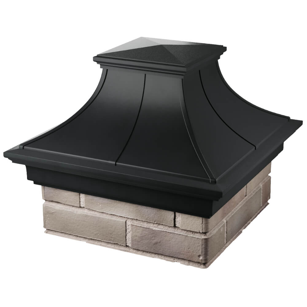 Колпак Zking Монблан Премиум Черный на столб 1.5х1.5 кирпича (385х385мм) в Волхове фото