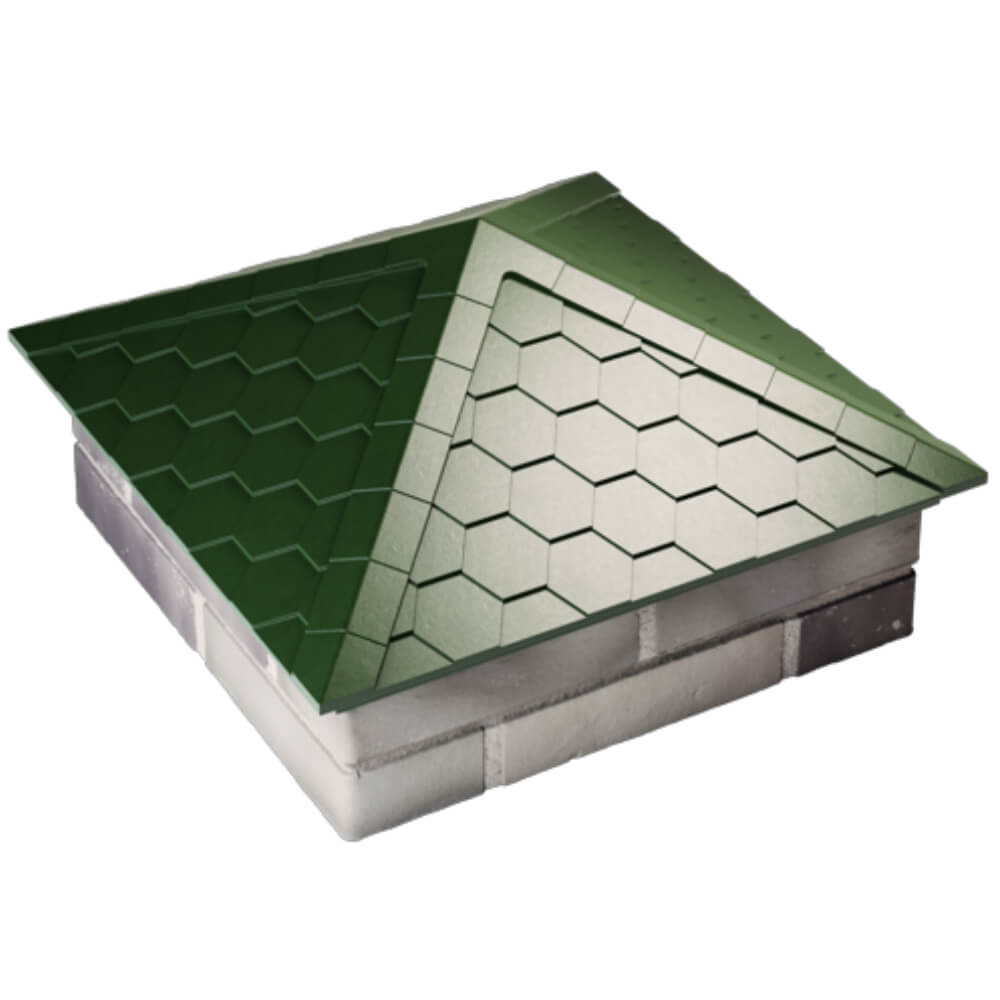 Колпак Zking Эверест Зеленый на столб 2х2 кирпича (535х535мм) Волхов фото