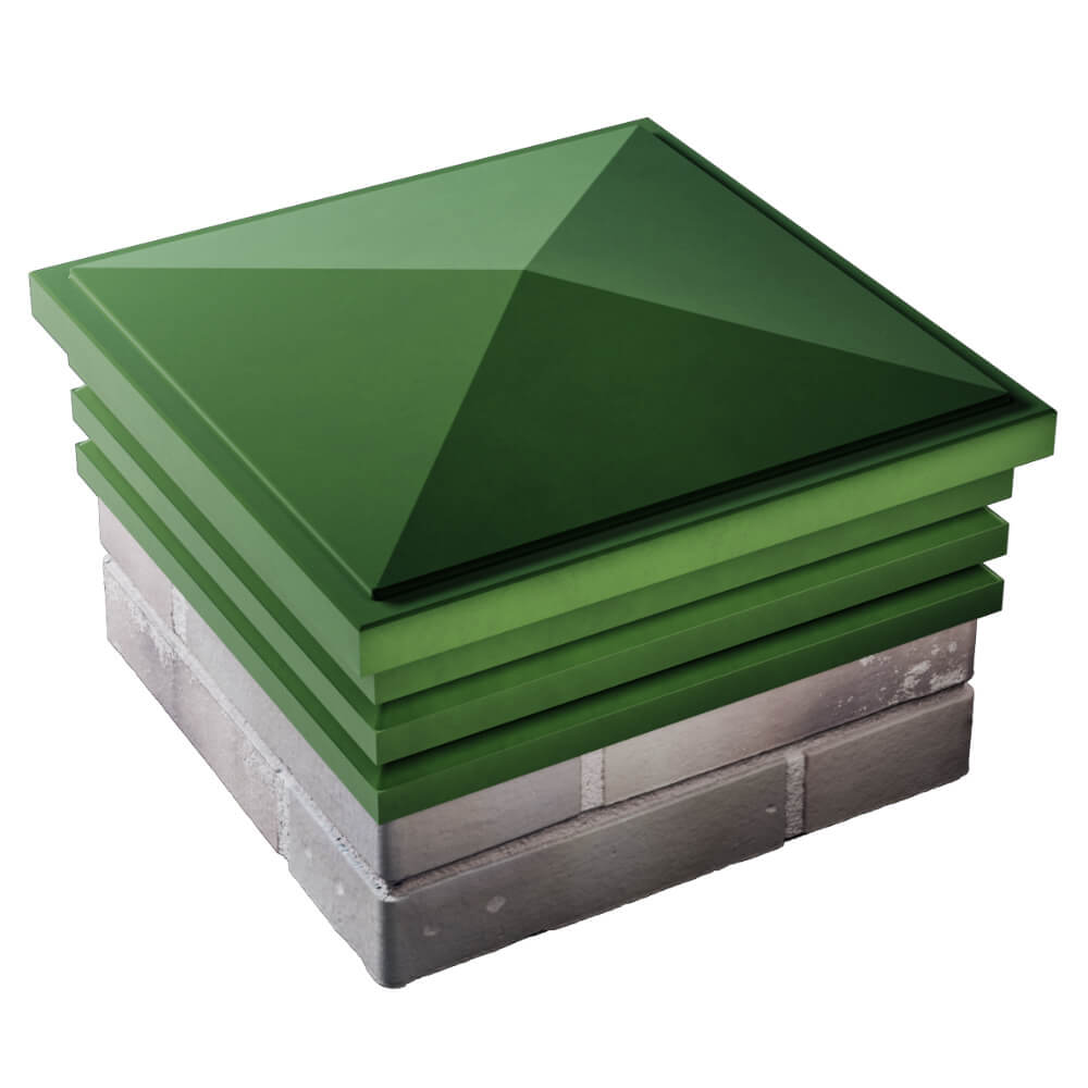 Колпак Zking Бона ХайТек Зеленый на столб 1.5х1.5 кирпича (385х385мм) в Волхове фото