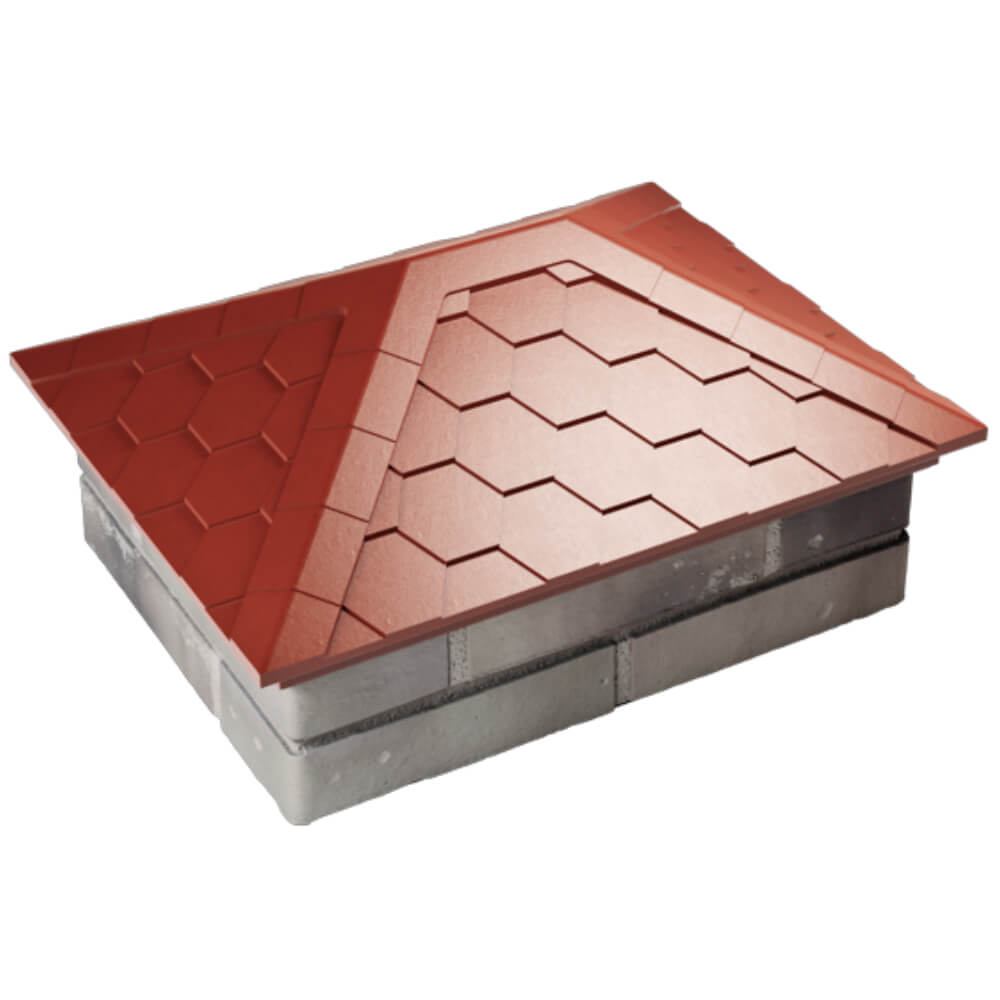 Колпак Zking Эверест Красный на столб 2х1.5 кирпича (520х390мм) Волхов фото