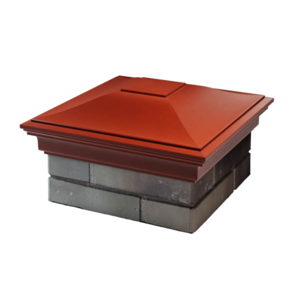 Колпак Zking Монблан Красный на столб 1.5х1.5 еврокирпича 0.7НФ (355х355мм) в Волхове фото