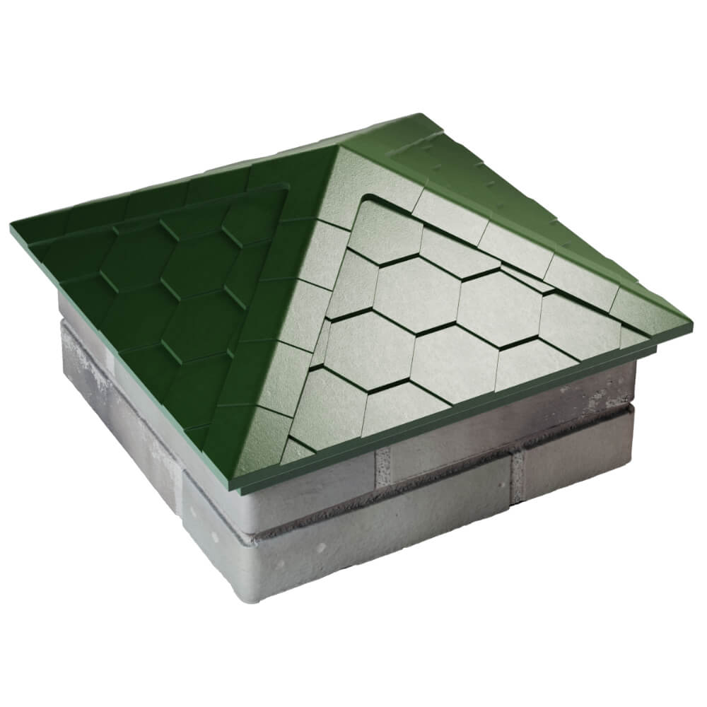 Колпак Zking Эверест Зеленый на столб 1.5х1.5 кирпича (390х390мм) в Волхове фото