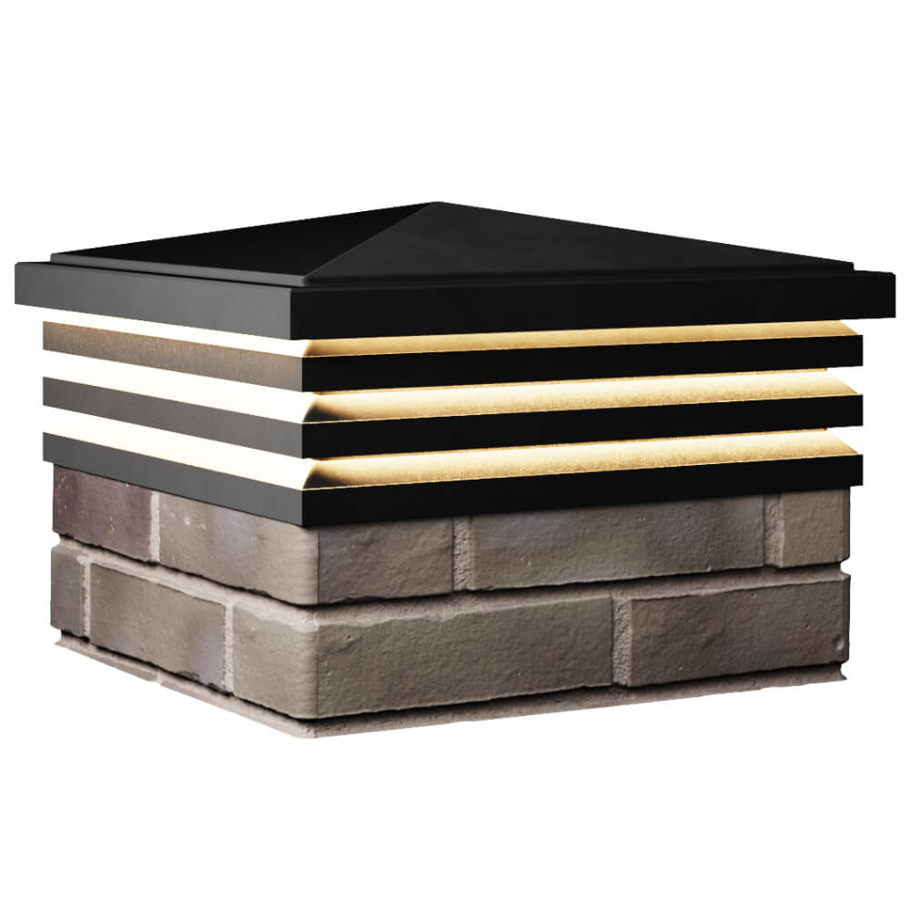 Колпак Zking Бона ХайТек Черный на столб 1.5х1.5 кирпича (385х385мм) с подсветкой в Волхове фото