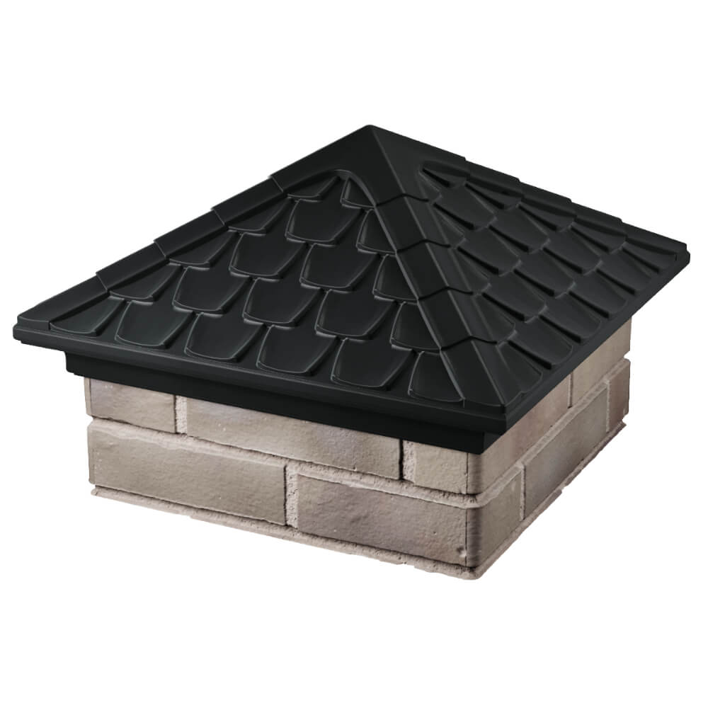 Колпак Zking Эльбрус Черный на столб 1.5х1.5 кирпича (385х385мм) в Волхове фото