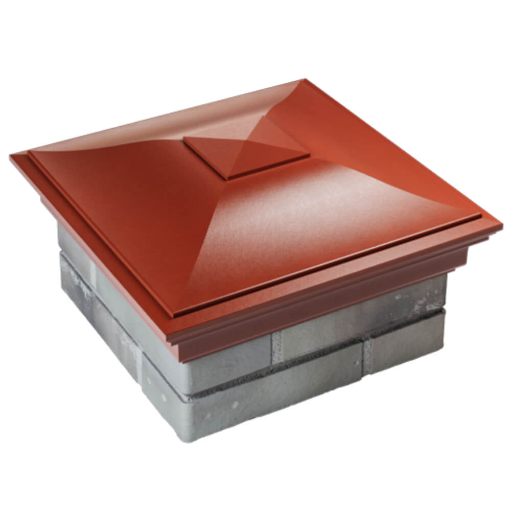 Колпак Zking Монблан Красный на столб 1.5х1.5 кирпича (385х385мм) в Волхове фото