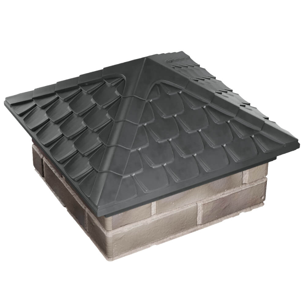 Колпак Zking Эльбрус Серый на столб 1.5х1.5 кирпича (385х385мм) в Волхове фото