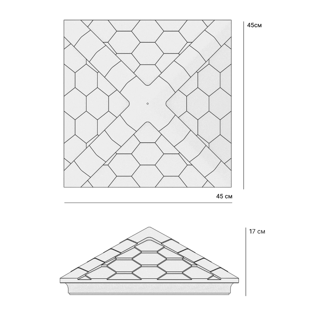 Колпак Zking Эверест Черный на столб 1.5х1.5 кирпича (390х390мм) в Волхове фото