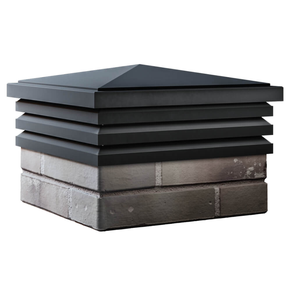 Колпак Zking Бона ХайТек Черный на столб 1.5х1.5 кирпича (385х385мм) в Волхове фото