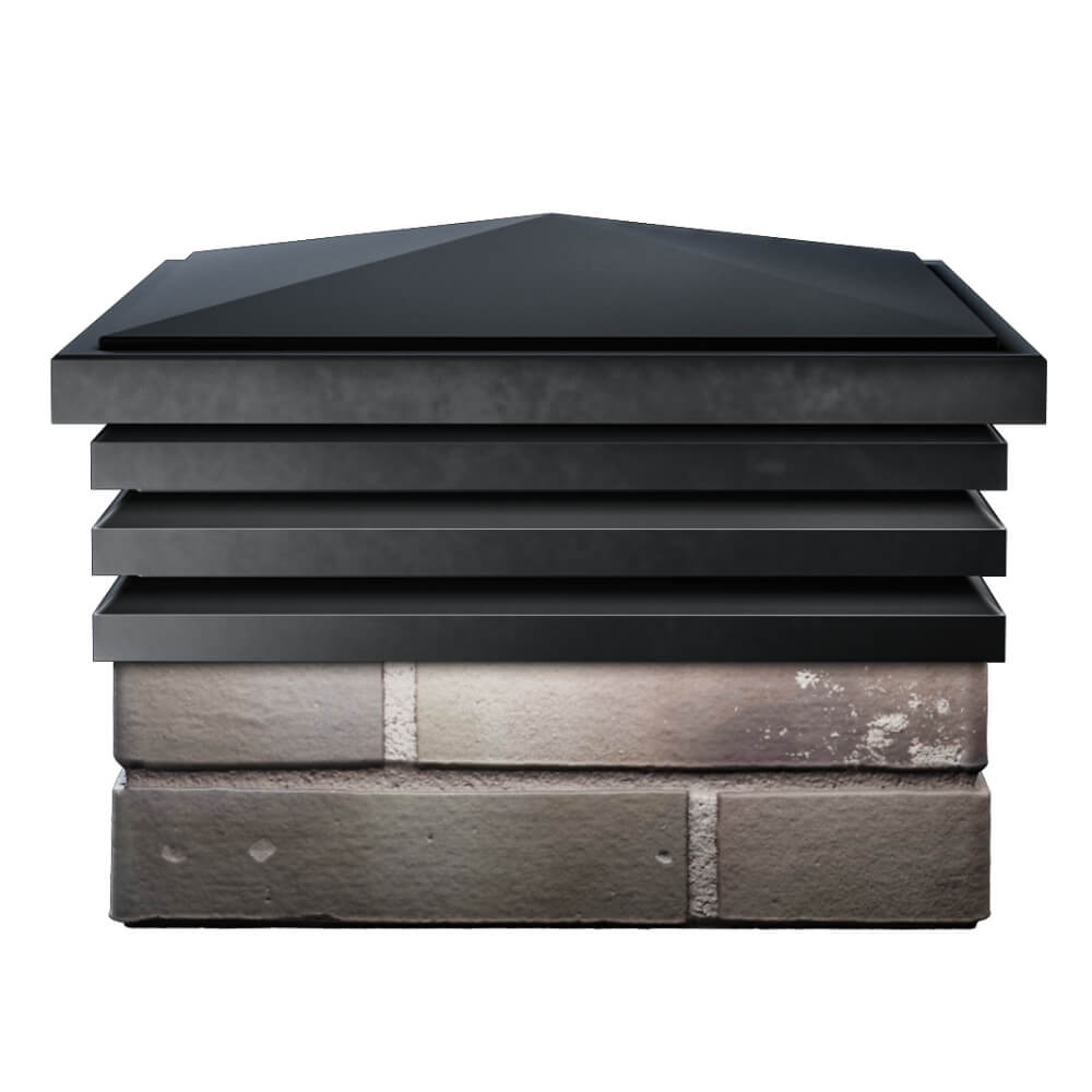 Колпак Zking Бона ХайТек Черный на столб 1.5х1.5 кирпича (385х385мм) Волхов фото