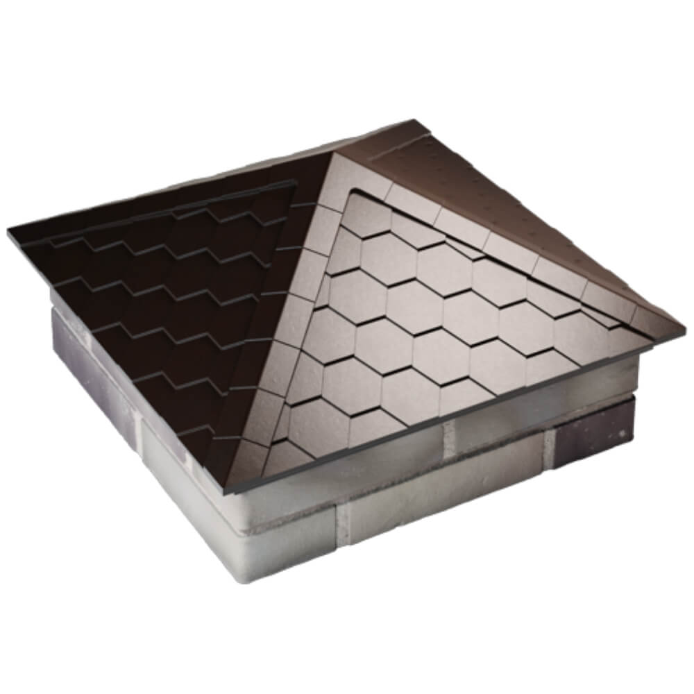 Колпак Zking Эверест Коричневый на столб 2х2 кирпича (535х535мм) Волхов фото