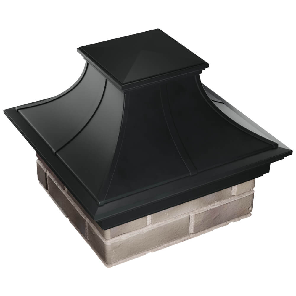 Колпак Zking Монблан Премиум Черный на столб 1.5х1.5 кирпича (385х385мм) в Волхове фото