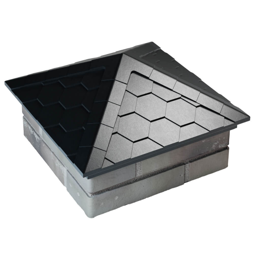 Колпак Zking Эверест Черный на столб 1.5х1.5 кирпича (390х390мм) в Волхове фото