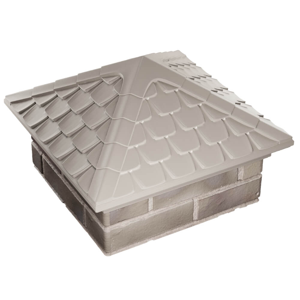 Колпак Zking Эльбрус Бежевый на столб 1.5х1.5 кирпича (385х385мм) в Волхове фото