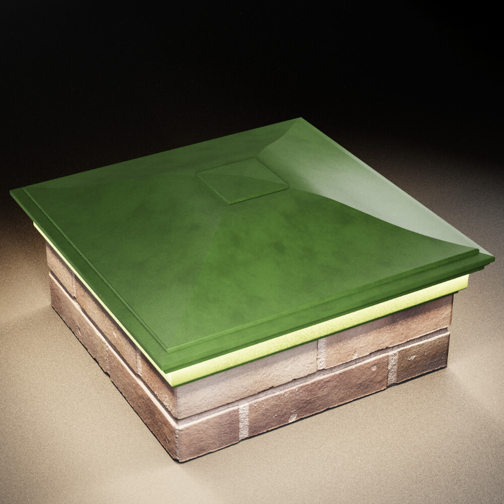 Колпак Zking Монблан Зеленый на столб 2х2 кирпича (515х515мм) c подсветкой в Волхове фото