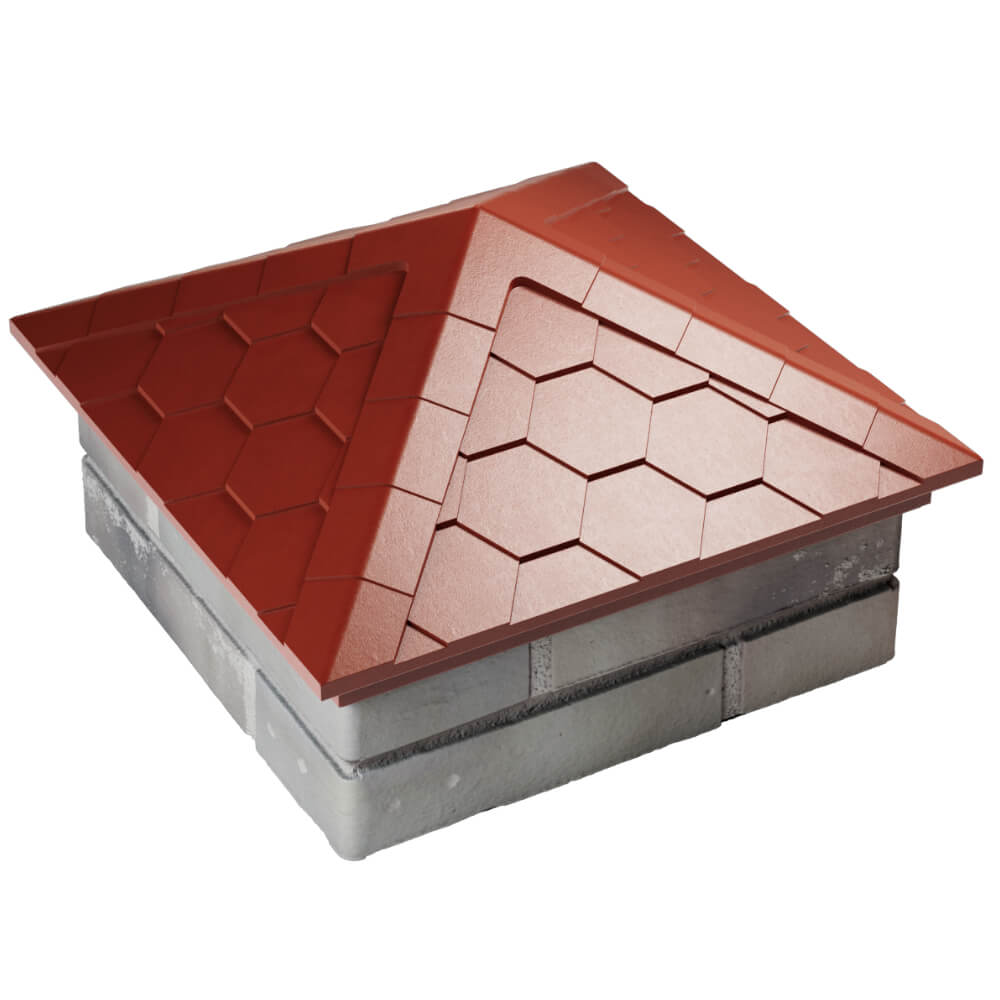 Колпак Zking Эверест Красный на столб 1.5х1.5 кирпича (390х390мм) в Волхове фото