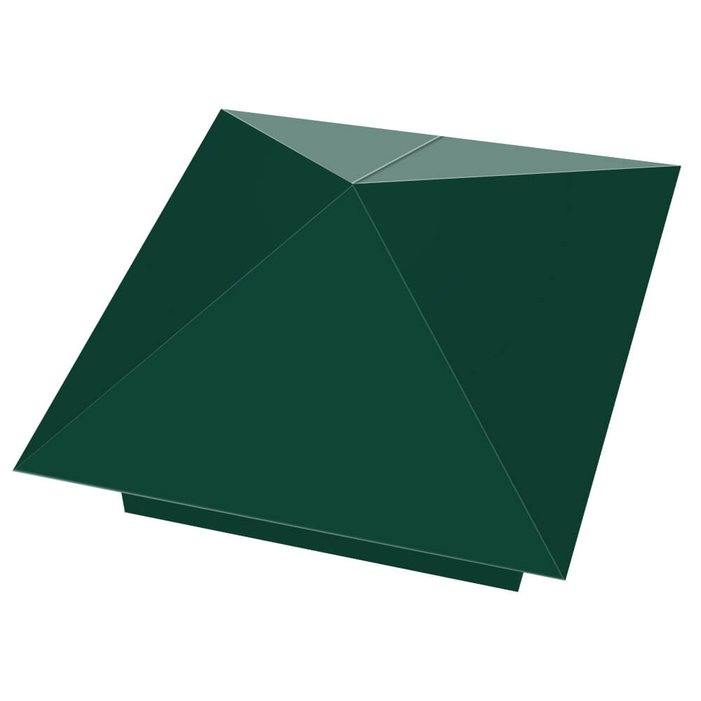 Колпак металлический 390х390мм RAL6005 Зеленый Мох заборный Волхов фото