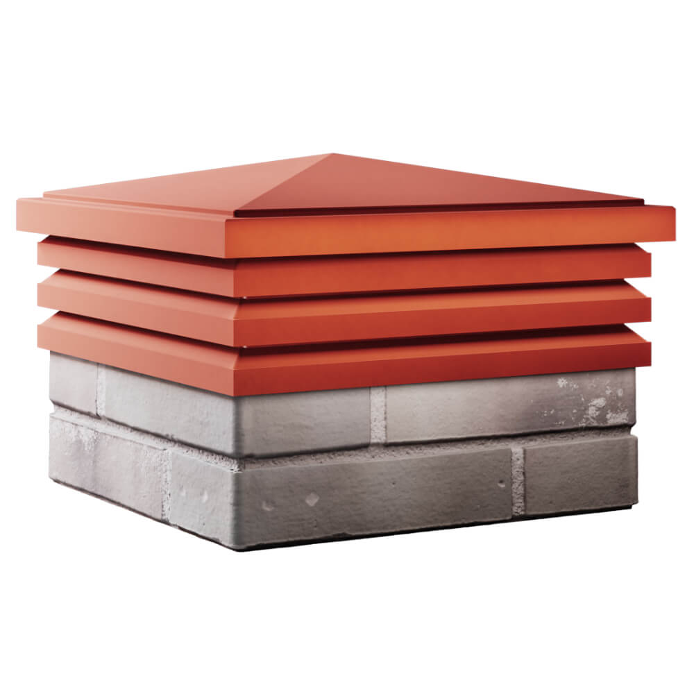 Колпак Zking Бона ХайТек Красный на столб 1.5х1.5 кирпича (385х385мм) в Волхове фото