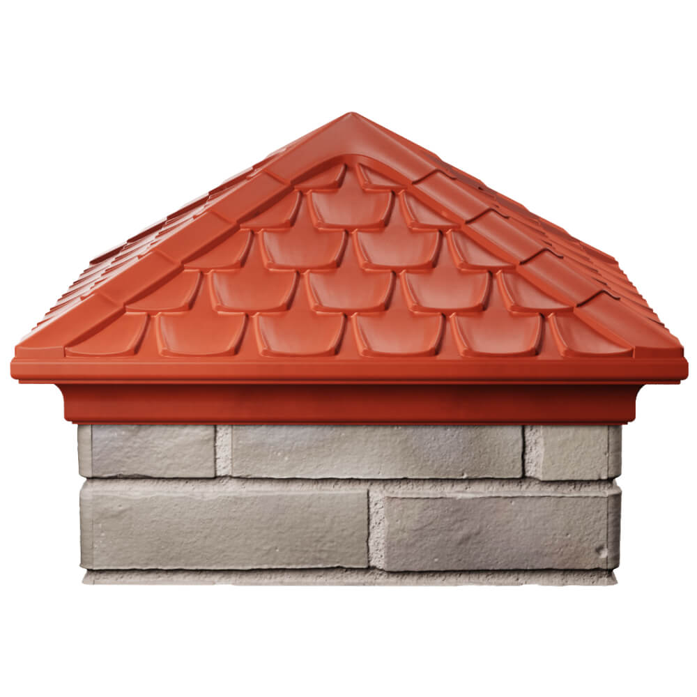 Колпак Zking Эльбрус Красный на столб 1.5х1.5 кирпича (385х385мм) Волхов фото