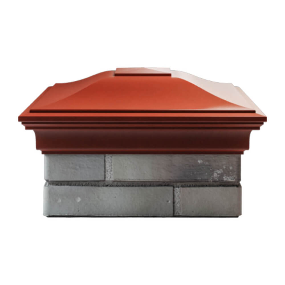 Колпак Zking Монблан Красный на столб 1.5х1.5 еврокирпича 0.7НФ (355х355мм) Волхов фото