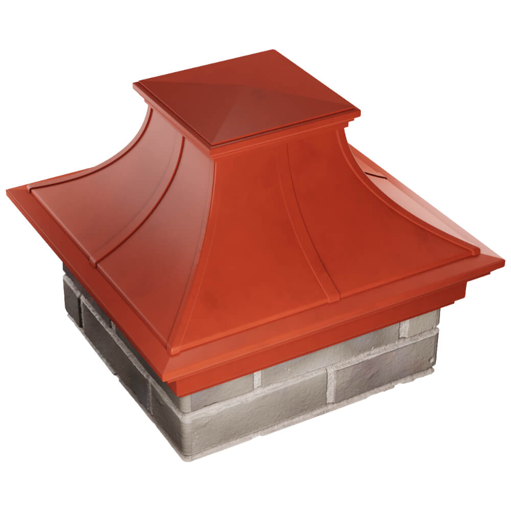 Колпак Zking Монблан Премиум Красный на столб 1.5х1.5 кирпича (385х385мм) в Волхове фото