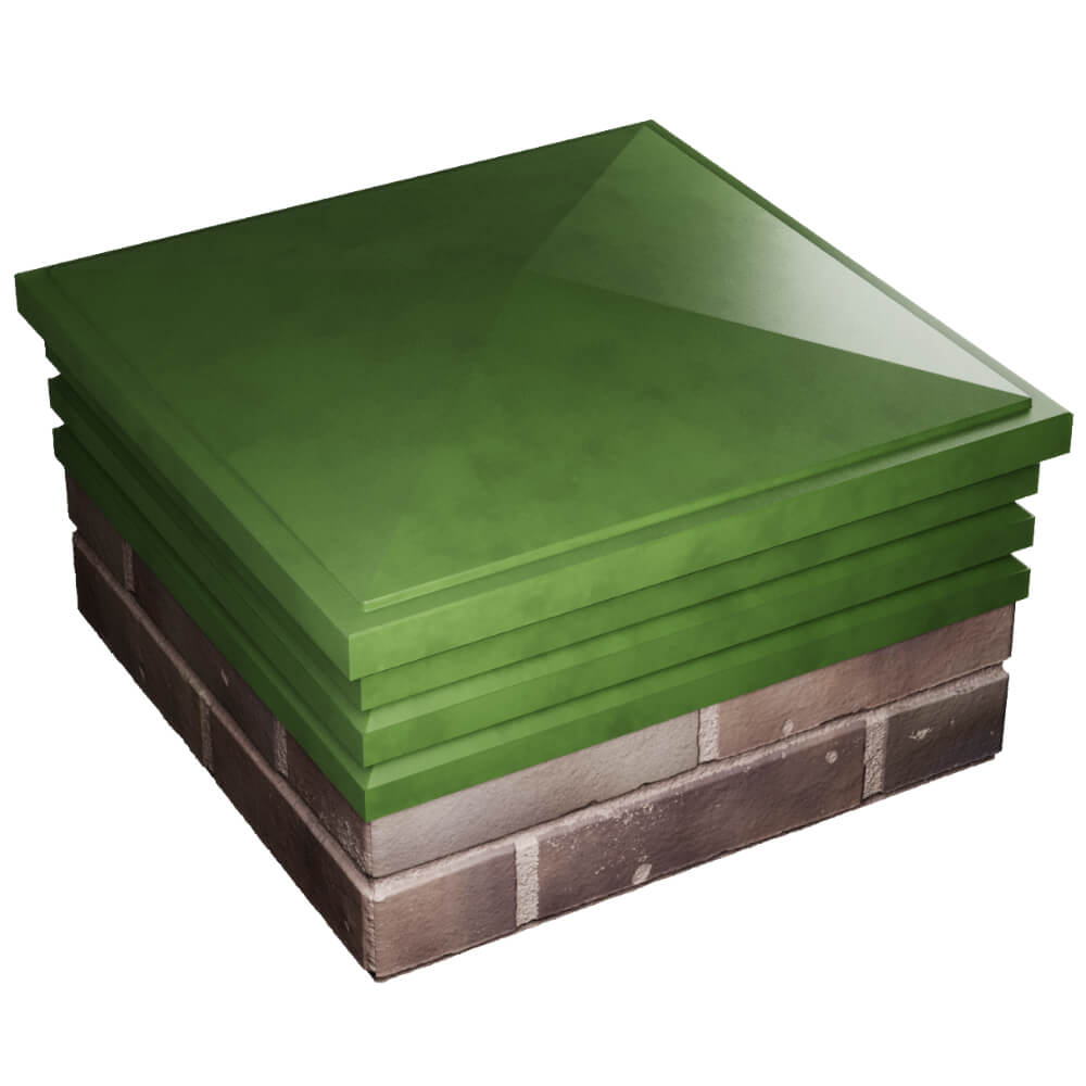 Колпак Zking Бона ХайТек Зеленый на столб 2х2 кирпича (513х513мм) в Волхове фото