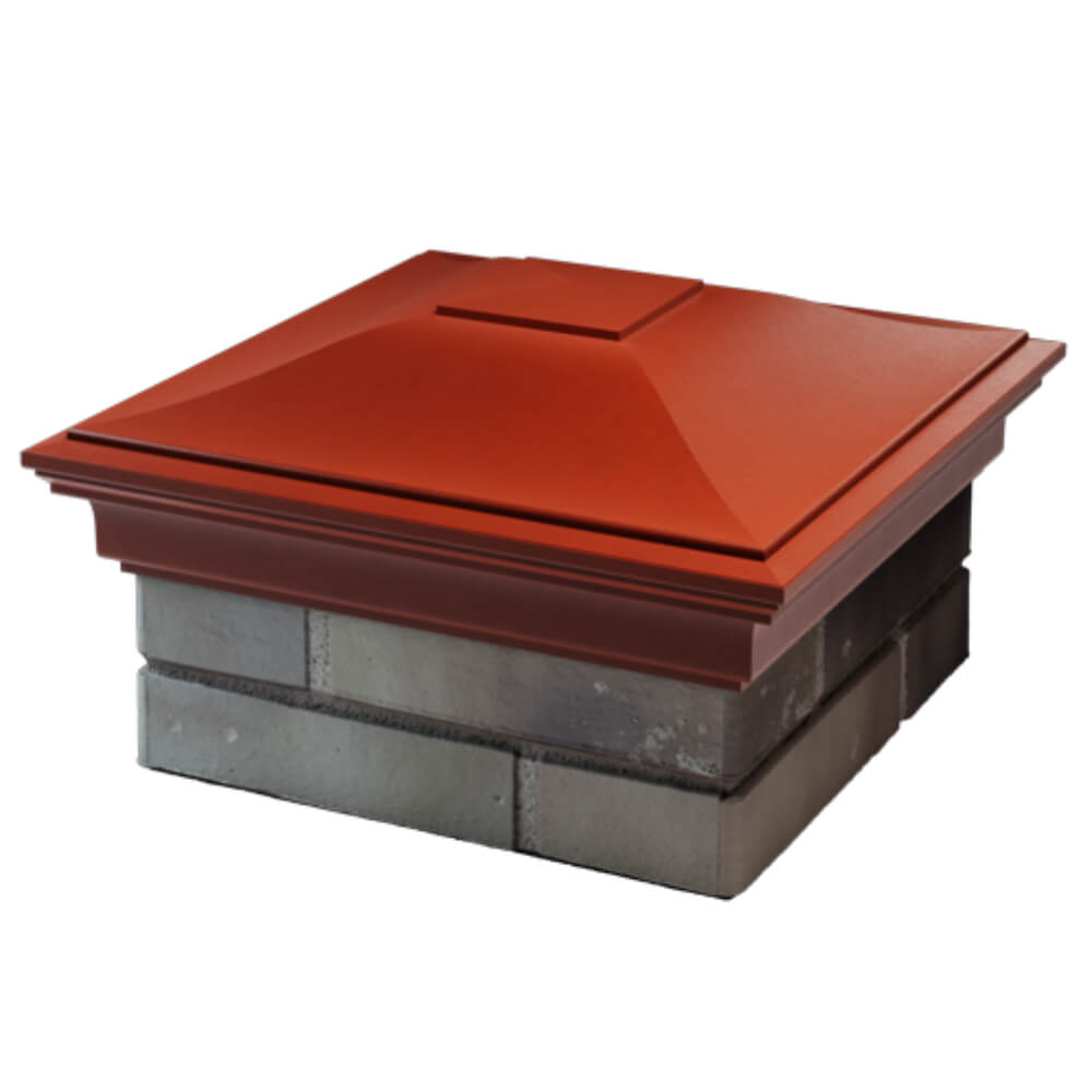 Колпак Zking Монблан Красный на столб 1.5х1.5 кирпича (385х385мм) в Волхове фото