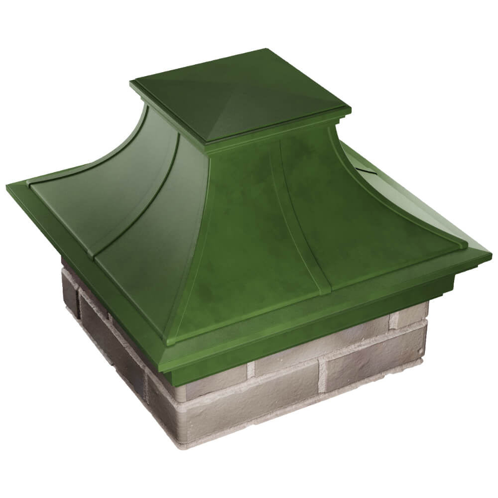 Колпак Zking Монблан Премиум Зеленый на столб 1.5х1.5 кирпича (385х385мм) в Волхове фото