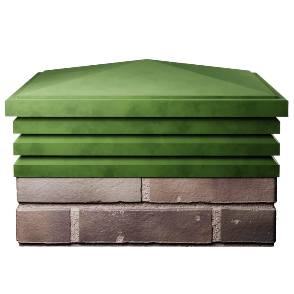 Колпак Zking Бона ХайТек Зеленый на столб 2х2 кирпича (513х513мм) Волхов фото