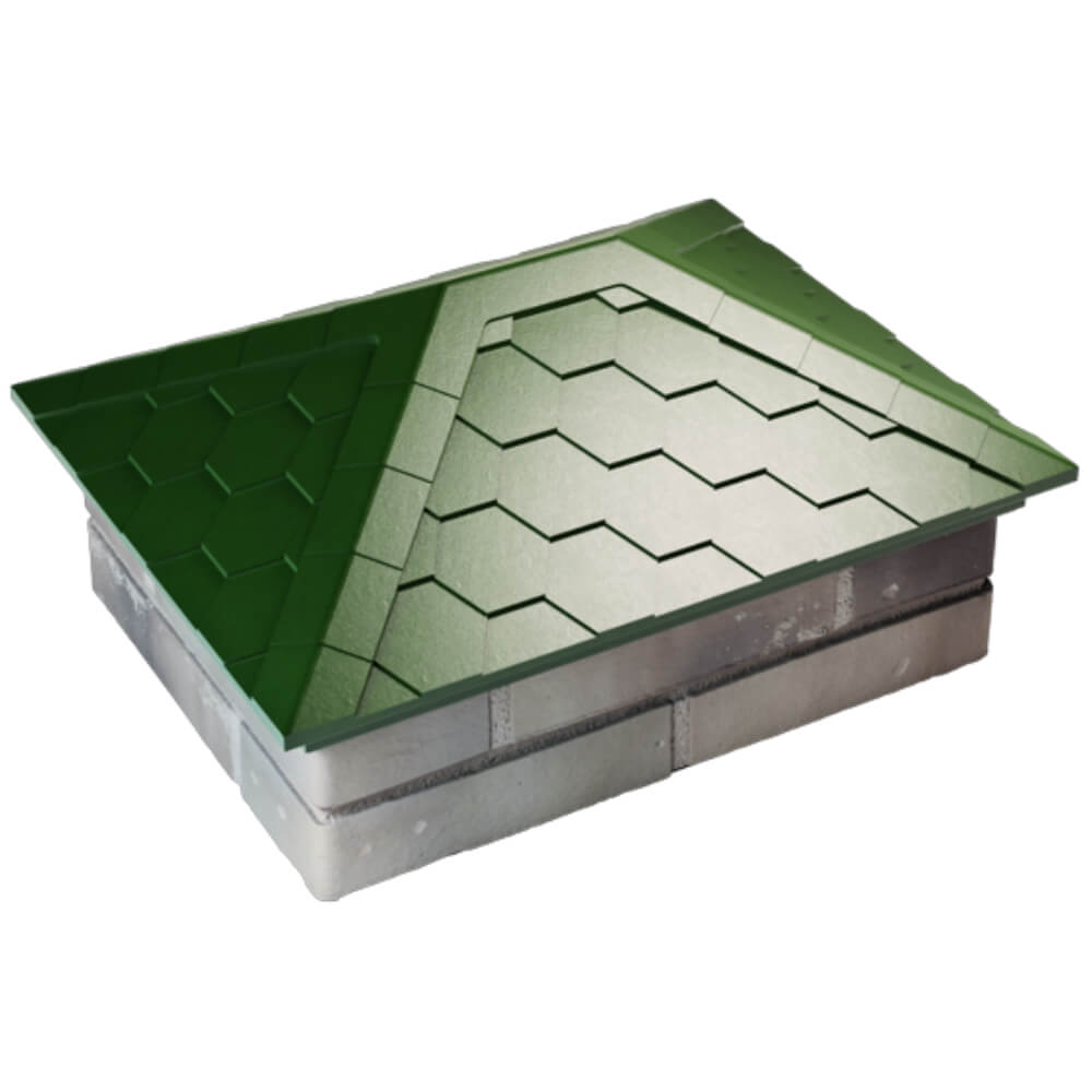 Колпак Zking Эверест Зеленый на столб 2х1.5 кирпича (520х390мм) Волхов фото