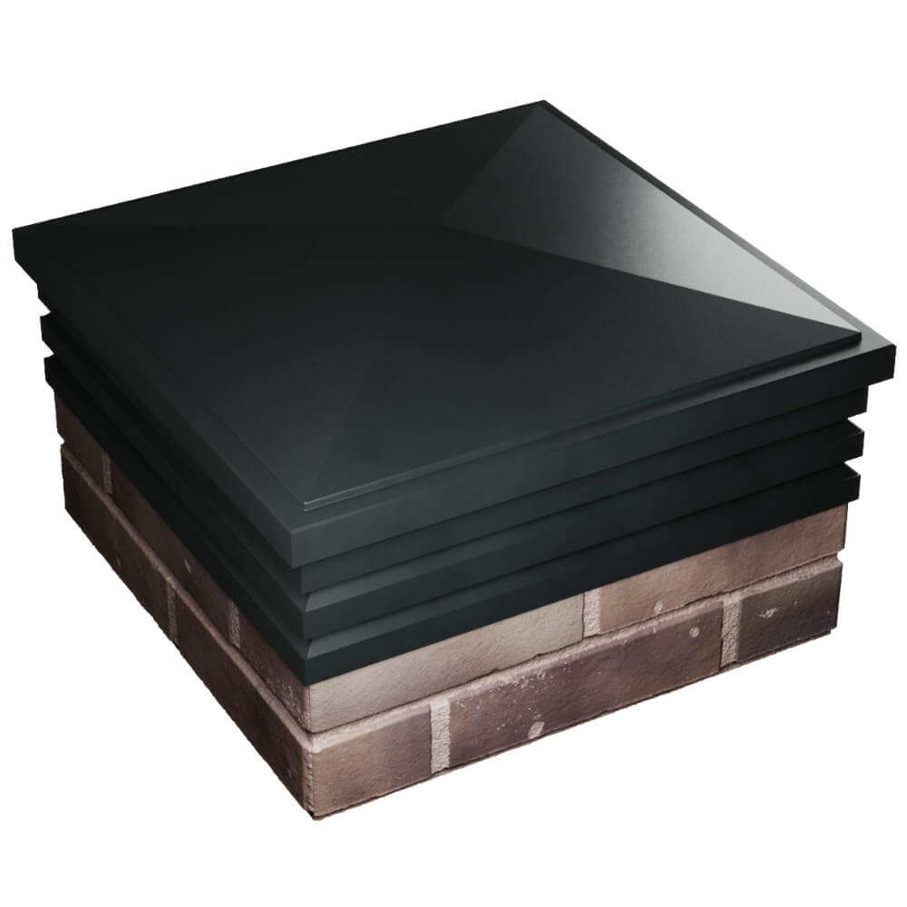 Колпак Zking Бона ХайТек Черный на столб 2х2 кирпича (513х513мм) в Волхове фото