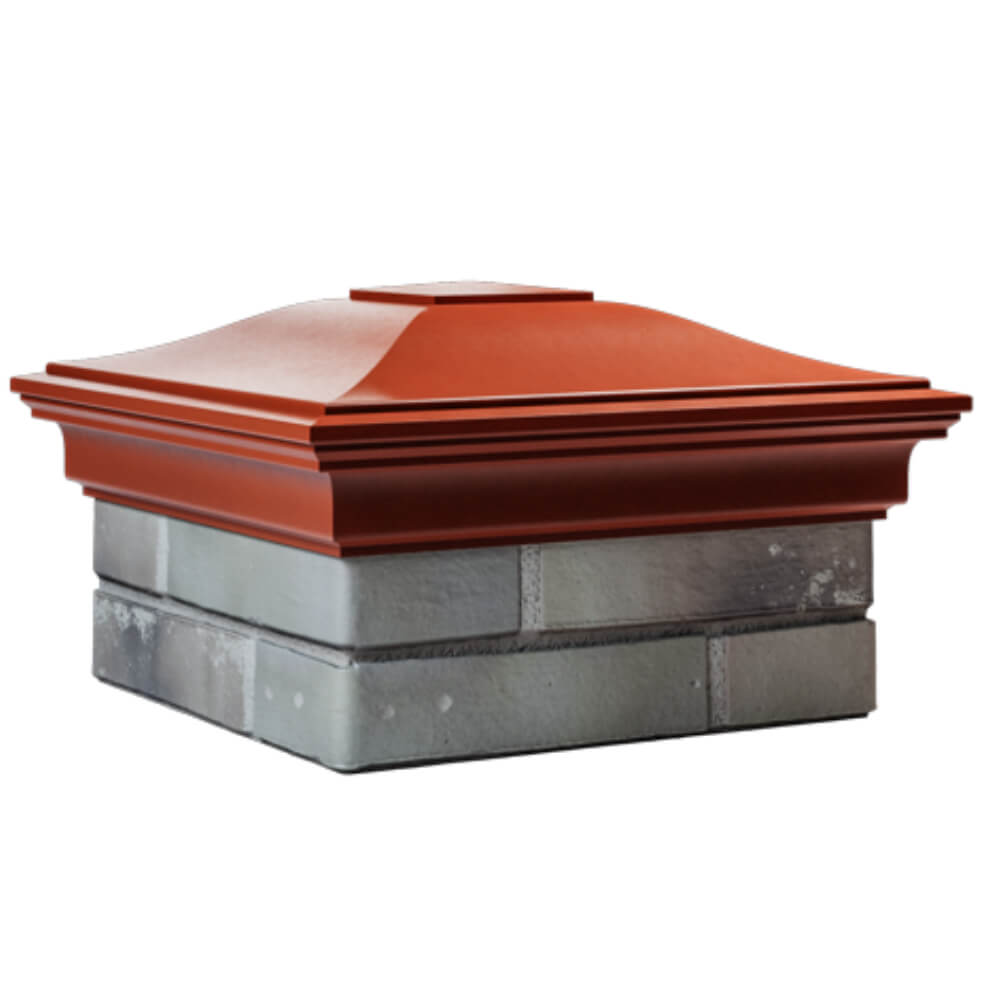 Колпак Zking Монблан Красный на столб 1.5х1.5 кирпича (385х385мм) в Волхове фото