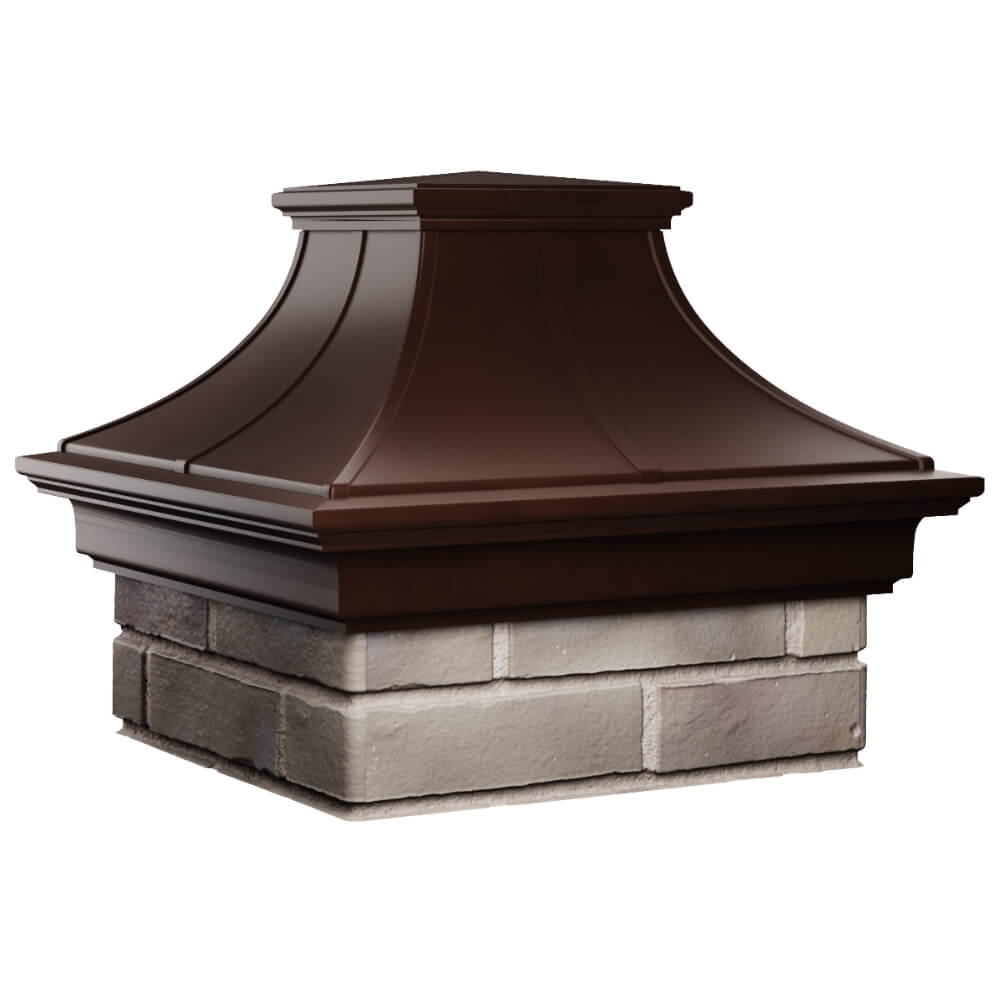 Колпак Zking Монблан Премиум Коричневый на столб 1.5х1.5 кирпича (385х385мм) в Волхове фото