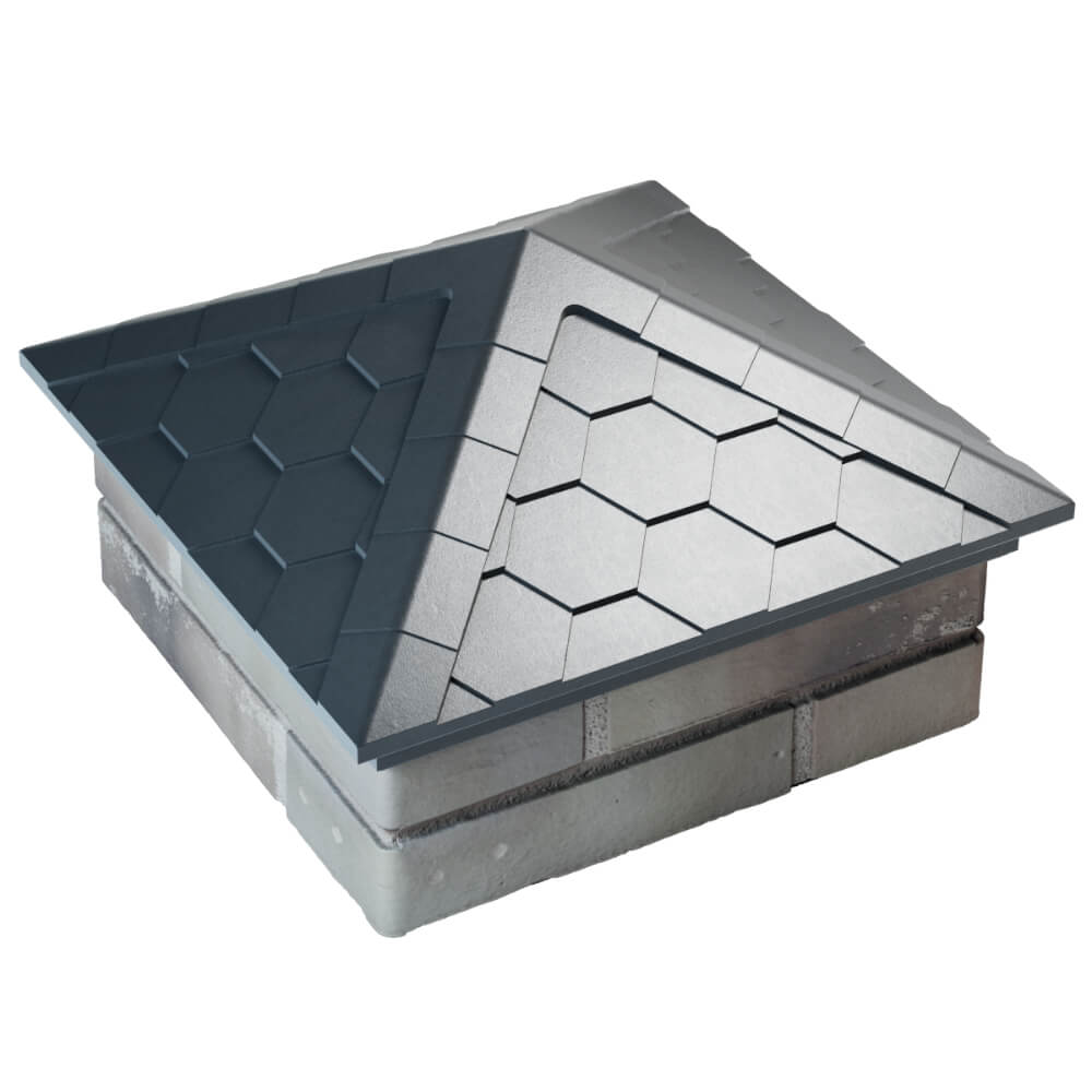 Колпак Zking Эверест Серый на столб 1.5х1.5 кирпича (390х390мм) в Волхове фото