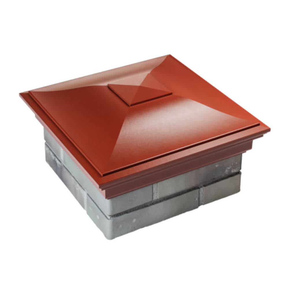 Колпак Zking Монблан Красный на столб 1.5х1.5 еврокирпича 0.7НФ (355х355мм) в Волхове фото