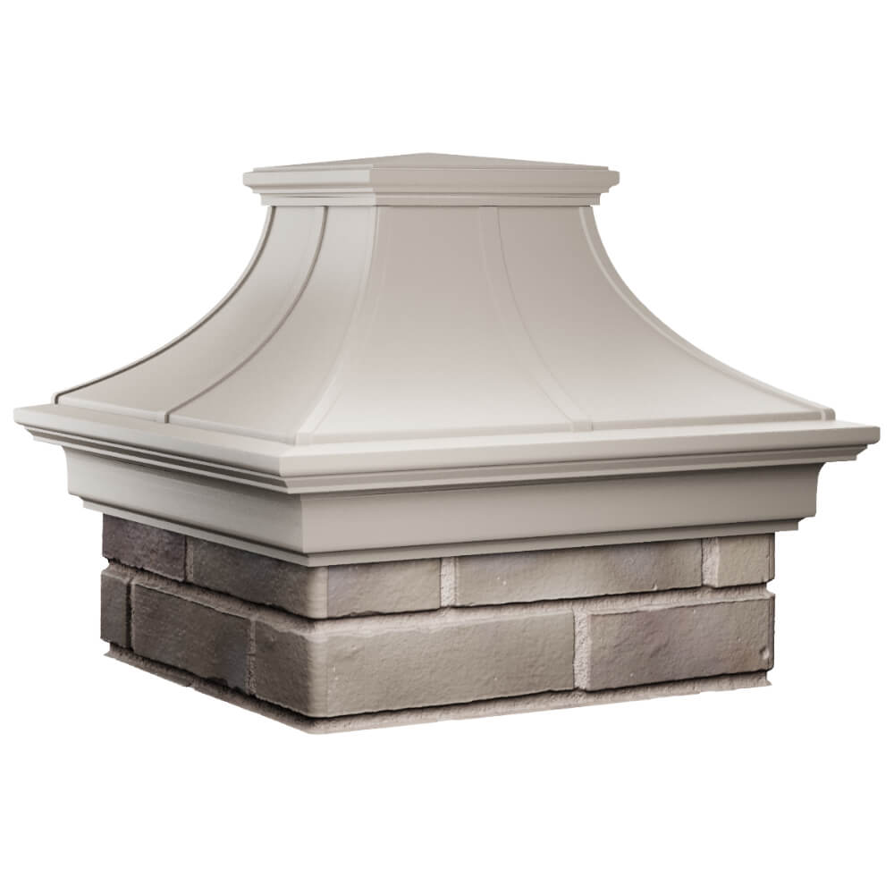 Колпак Zking Монблан Премиум Бежевый на столб 1.5х1.5 кирпича (385х385мм) в Волхове фото