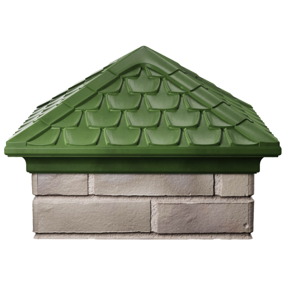 Колпак Zking Эльбрус Зеленый на столб 1.5х1.5 кирпича (385х385мм) Волхов фото