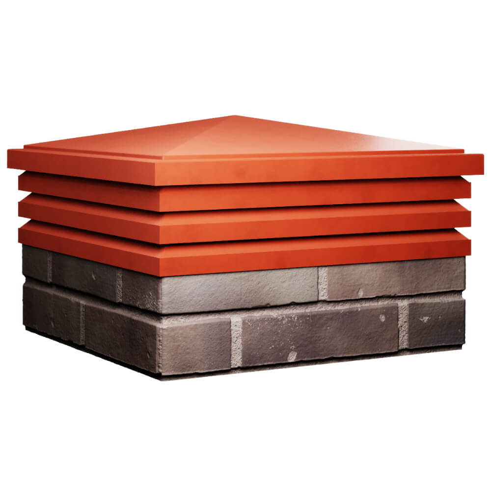 Колпак Zking Бона ХайТек Красный на столб 2х2 кирпича (513х513мм) в Волхове фото