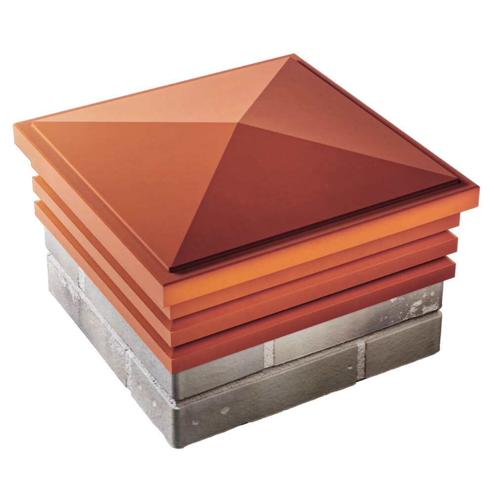 Колпак Zking Бона ХайТек Красный на столб 1.5х1.5 кирпича (385х385мм) в Волхове фото