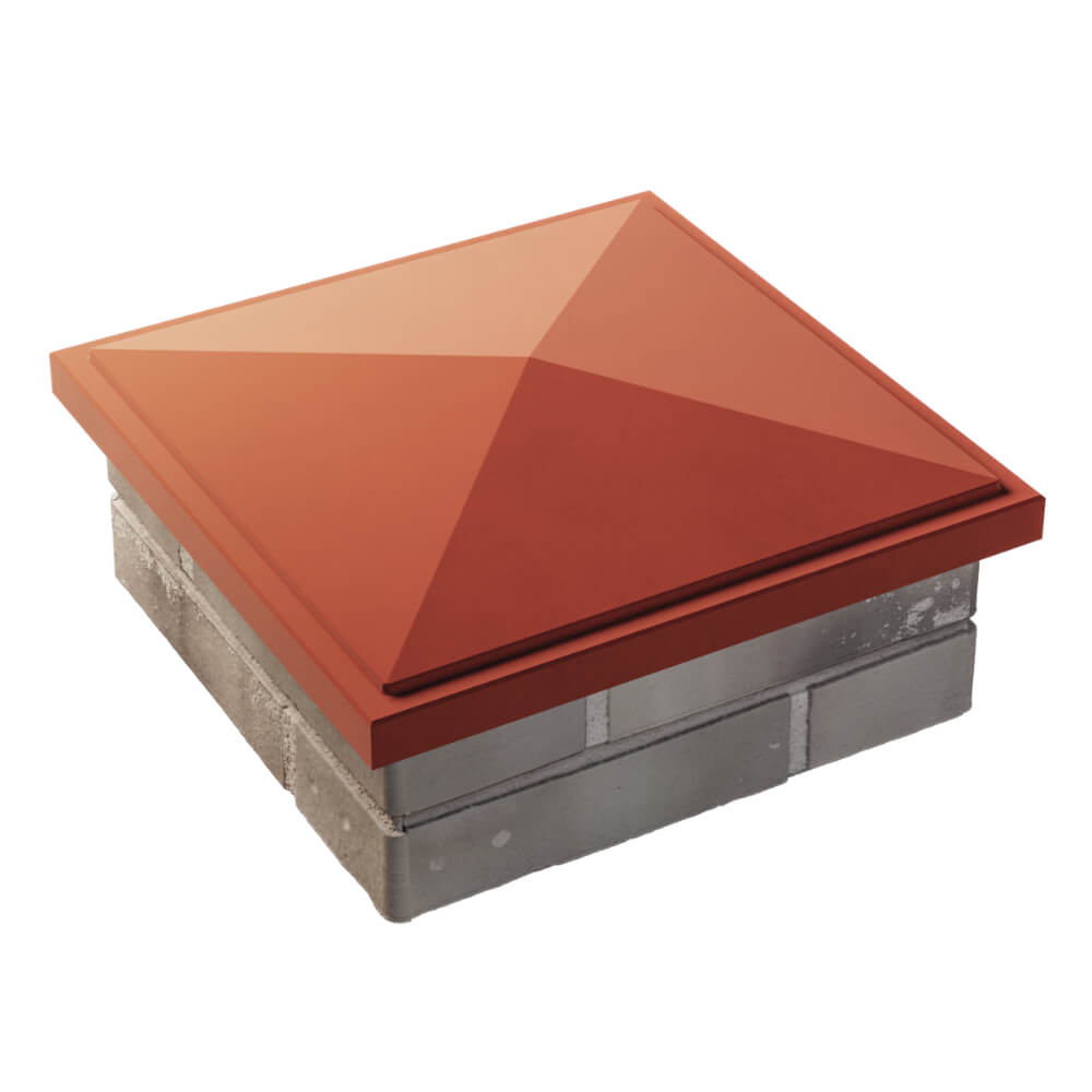 Колпак Zking БонаМоно Красный на столб 1.5х1.5 кирпича (385х385, 400х400мм) в Волхове фото