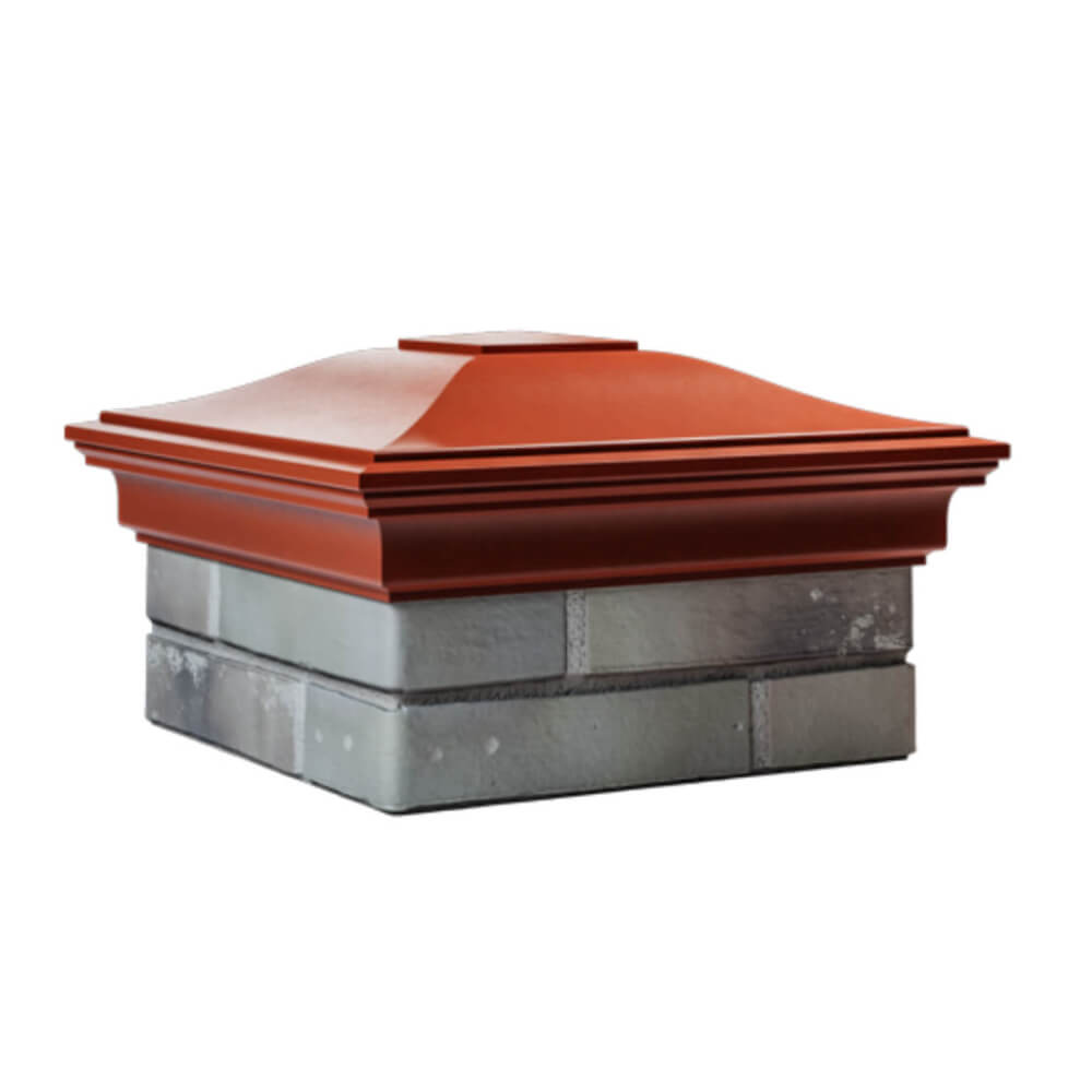 Колпак Zking Монблан Красный на столб 1.5х1.5 еврокирпича 0.7НФ (355х355мм) в Волхове фото