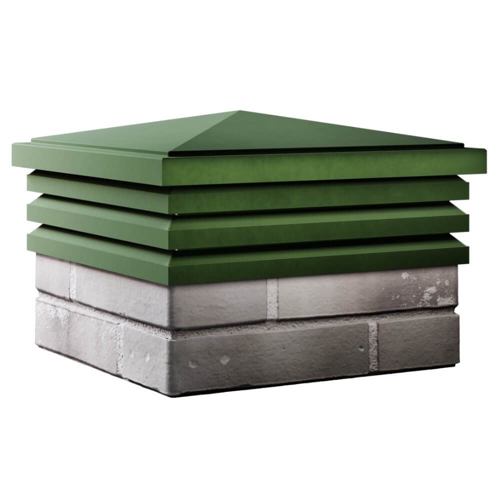 Колпак Zking Бона ХайТек Зеленый на столб 1.5х1.5 кирпича (385х385мм) в Волхове фото