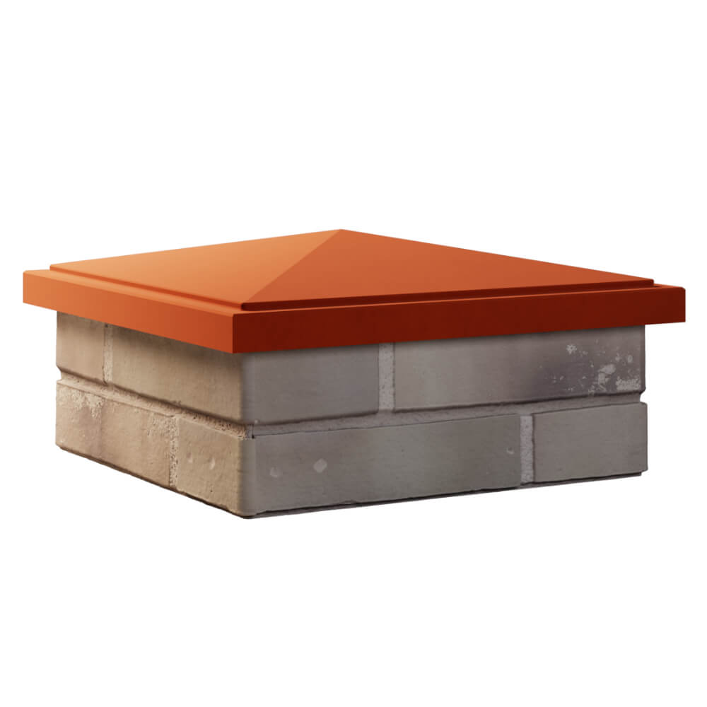 Колпак Zking БонаМоно Красный на столб 1.5х1.5 кирпича (385х385, 400х400мм) в Волхове фото