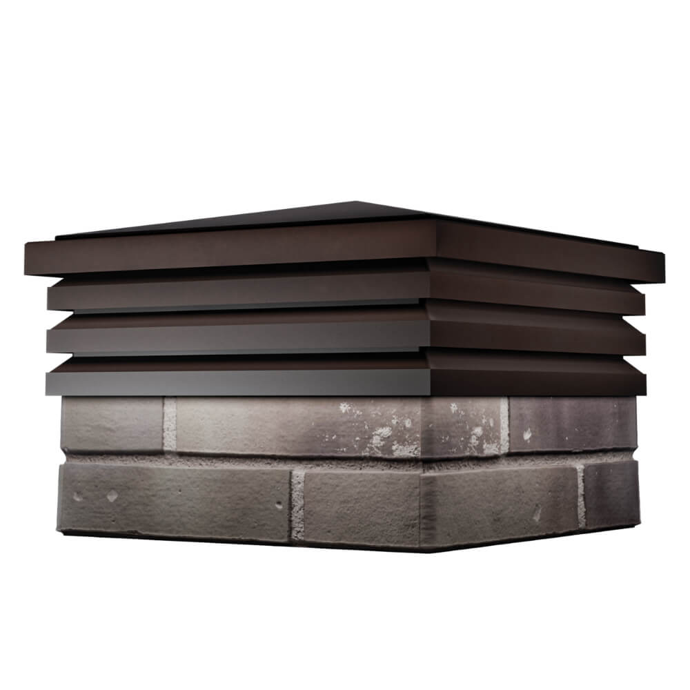 Колпак Zking Бона ХайТек Коричневый на столб 1.5х1.5 кирпича (385х385мм) в Волхове фото