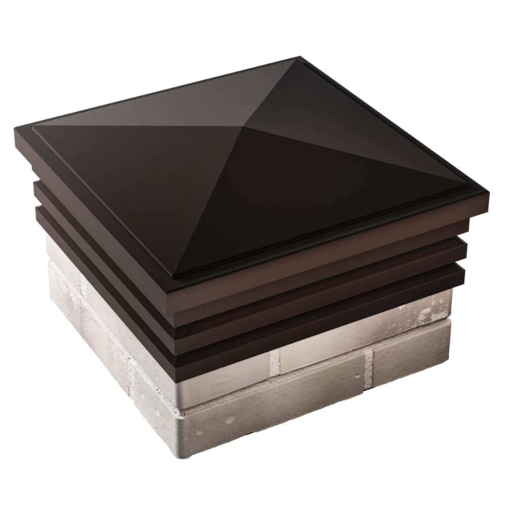 Колпак Zking Бона ХайТек Коричневый на столб 1.5х1.5 кирпича (385х385мм) в Волхове фото