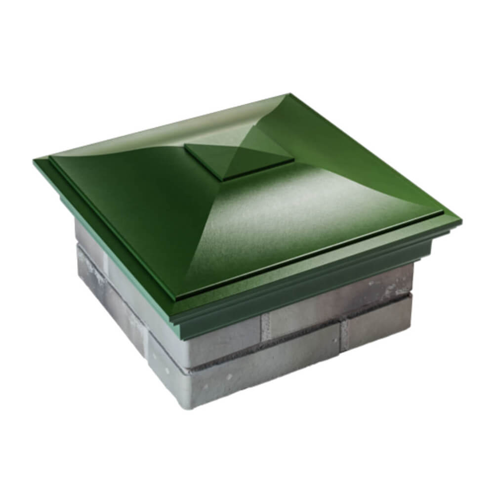 Колпак Zking Монблан Зеленый на столб 1.5х1.5 еврокирпича 0.7НФ (355х355мм) в Волхове фото